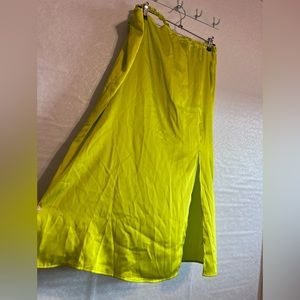 Future Collective Satin Feel Skirt in Lime! NWT